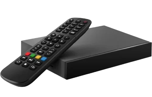 Infomir MAG 520w3 IPTV box with 4GB shown on a transparent background
